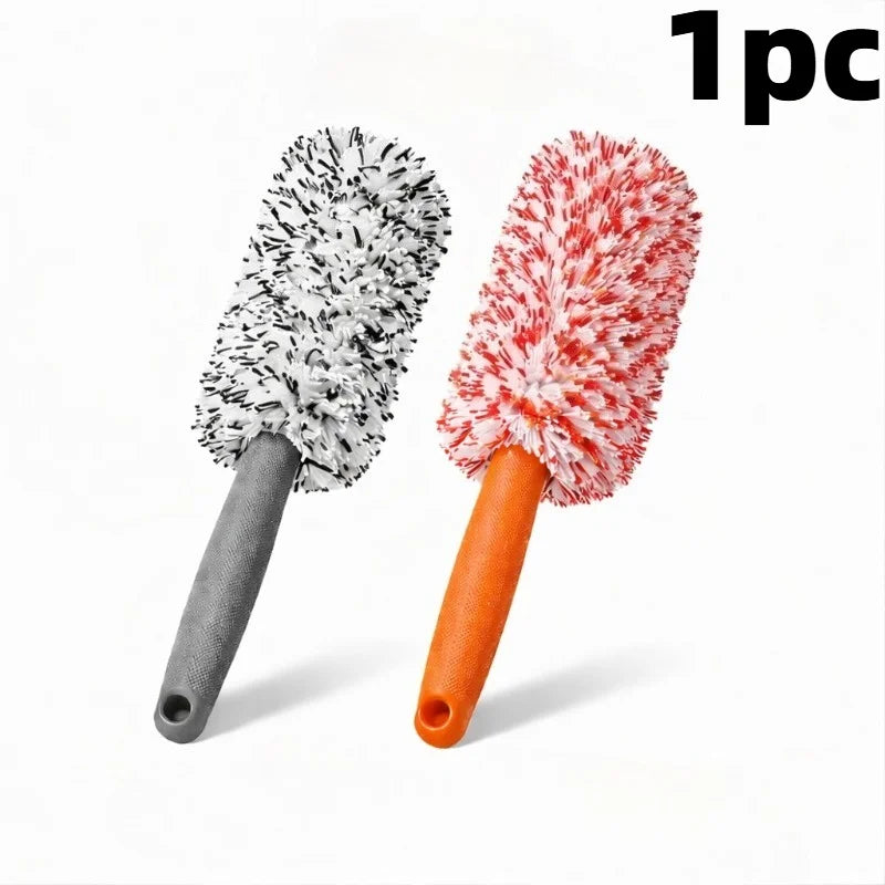 1pc Wheel Cleaning Brush Set, Soft Bristle Car Detailing Tools for Deep Clean, Durable Handle for Car Truck Motorcycle Wheels.