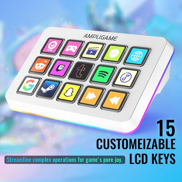 ក្តារម៉ាក្រូ FIFINE D6 15-Key ដែលអាចសរសេរកម្មវិធីបានសម្រាប់ការផ្សាយ លេងហ្គេម និងកែសម្រួល ក្តារចុចផ្លូវកាត់ដែលអាចប្ដូរតាមបំណងបានសម្រាប់ OBS/Twitch/YouTube