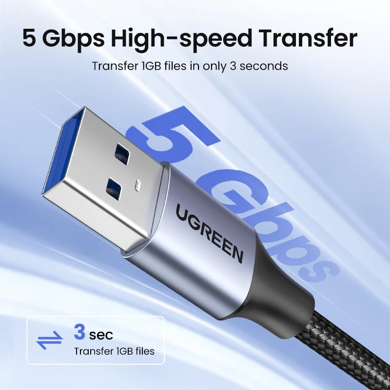 Ugreen USB 3.0 Cable USB Extension Cable Male to Female Data Cable USB3.0 Extender Cord for PC USB Extension Cable