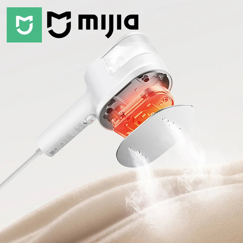ដែកអ៊ុតសម្លៀកបំពាក់ដៃ MIJIA, ម៉ាស៊ីនអ៊ុតសម្លៀកបំពាក់បង្កើនថាមពល 30kPa, ធុង 150 ML, កំដៅបាន 30 វិនាទី, សម្លាប់មេរោគបាន 99.99%, កំណែ CN ជាមួយ Adapt