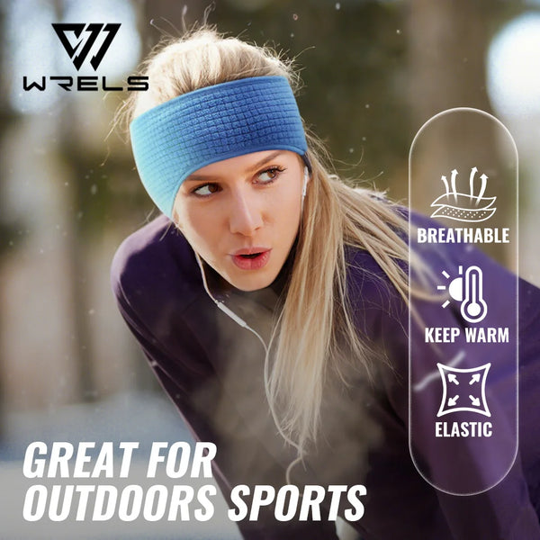 WRELS Winter Fleece Ear Warmer Headband Thermal Moisture Wicking Unisex Ear Muffs for Running Cycling Hiking Ski Outdoor Sports