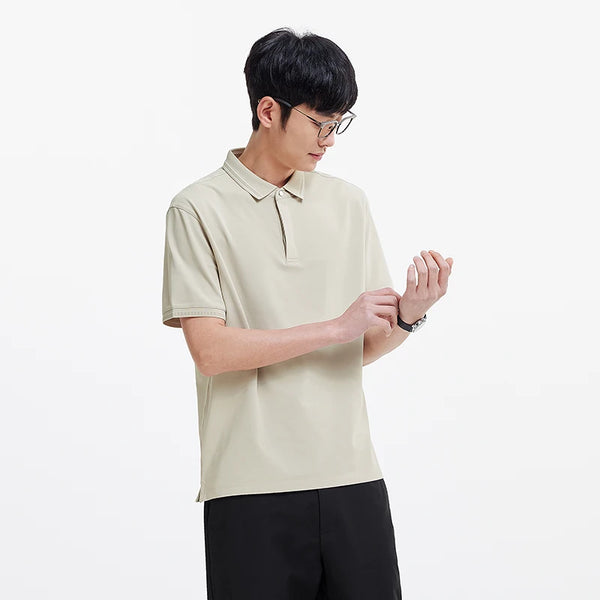 អាវប៉ូឡូបុរស Semir ធ្វើពីសូត្រ Mulberry សម្រាប់អាជីវកម្ម ប៉ាក់ជាមូលដ្ឋាន រដូវក្តៅ ឆ្នាំ២០២៦ ស្ទីលធម្មតា ទន់ ស្រាល ពាក់ការិយាល័យ