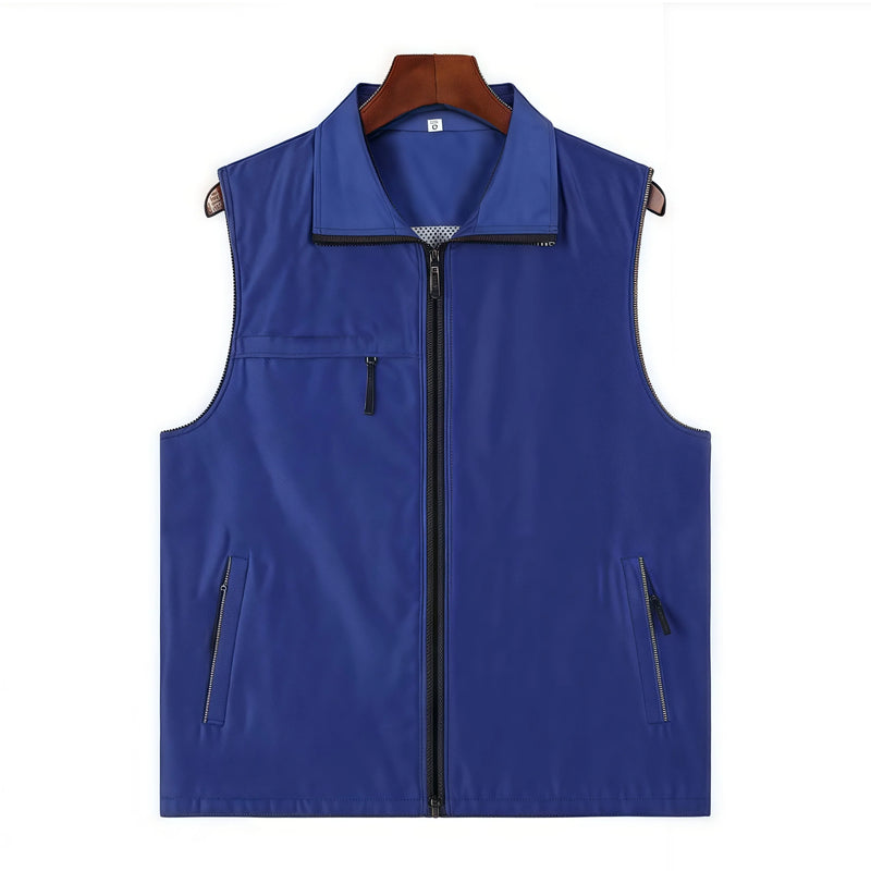 Seven Solid-Color Composite Mesh Three-Pocket Vest Outdoor Training Institution Team Workwear Clothes Custom Logo Printing