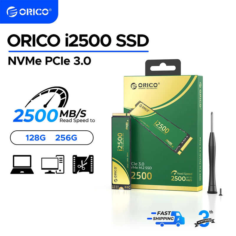 ORICO 256GB M.2 NVMe SSD PCIe Gen3x4 2280 SSD Up to 2500MB/s Internal Solid State Drive with TLC NAND Flash for Raspberry Pi 5