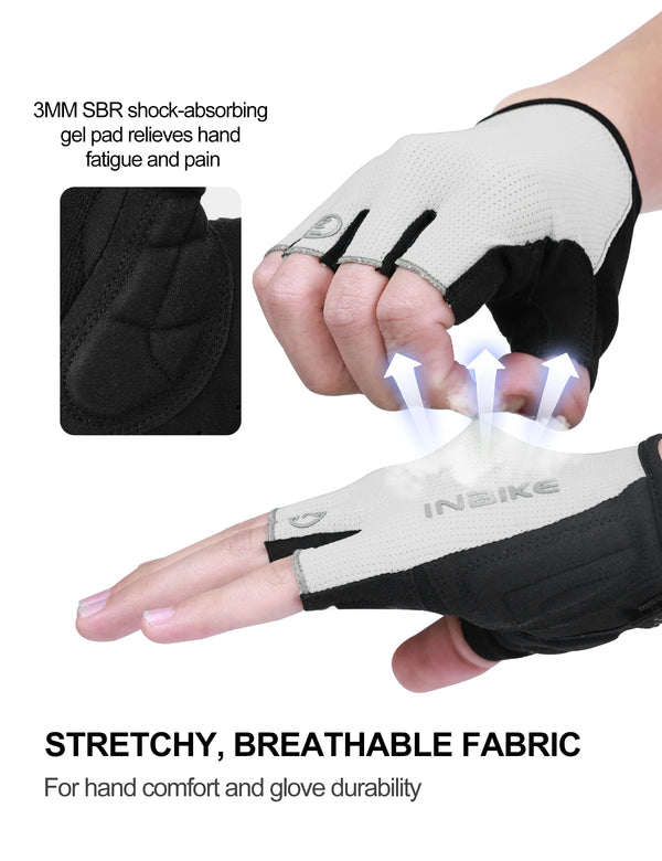 INBIKE Half Finger Cycling Gloves Man Shock Absorption Breathable Summer Gloves for Mountain Bike Road Bicycle Gloves Anti-Slip