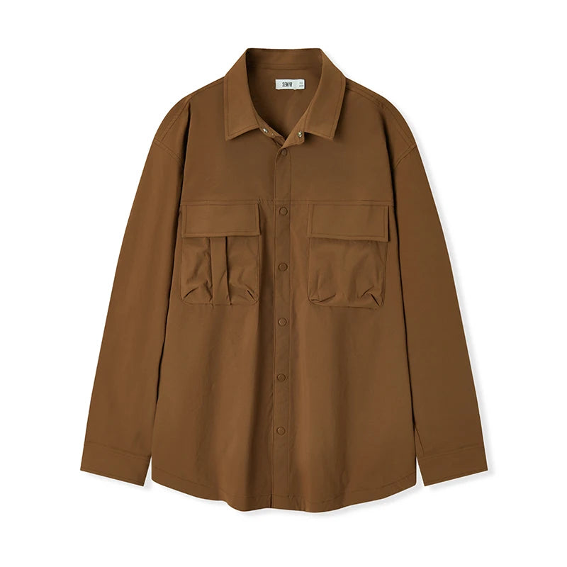 Semir Workwear Shirt Long Sleeve Plain Collar Loose Fit Unisex 2025 Autumn Casual Fashion Comfortable Stylish Top