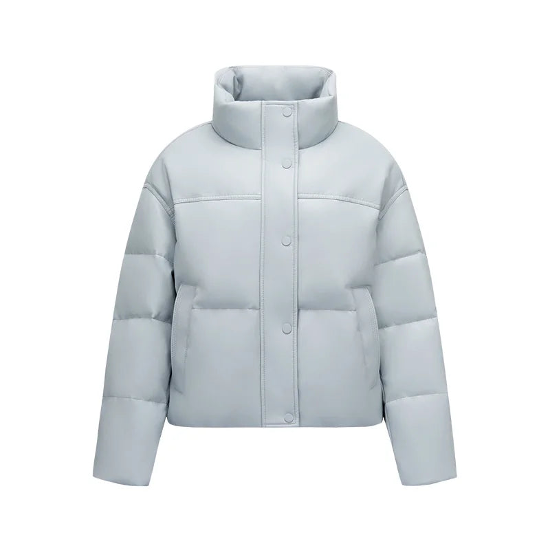 Semir Women Down Jacket 90 Percent Down Fill PU Faux Leather Loose Fit Urban Casual Style Puffer Shape 2026 Winter Cold Weather