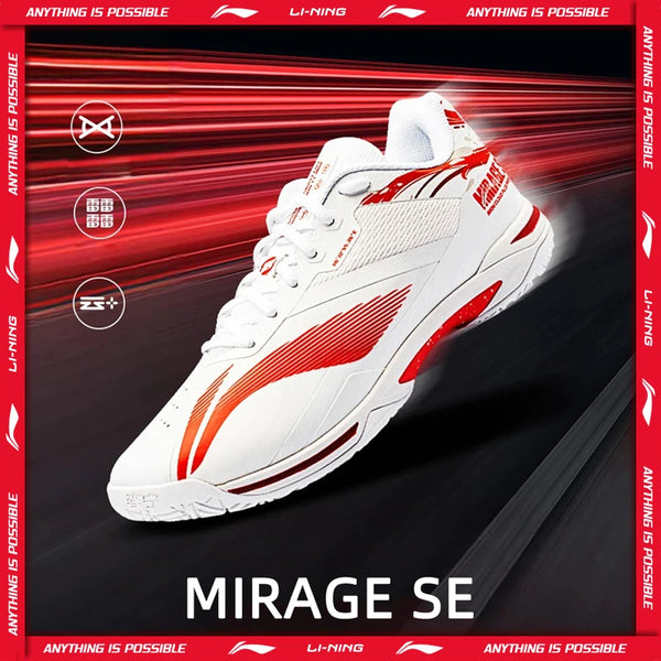 ស្បែកជើងវាយសី Li-Ning Unisex MIRAGE SE BOOM ស្រូបយកឆក់ ងើបឡើងវិញ មានផាសុកភាព ស្បែកជើង LiNing បុរស ស្ត្រី អាជីព AYZU021