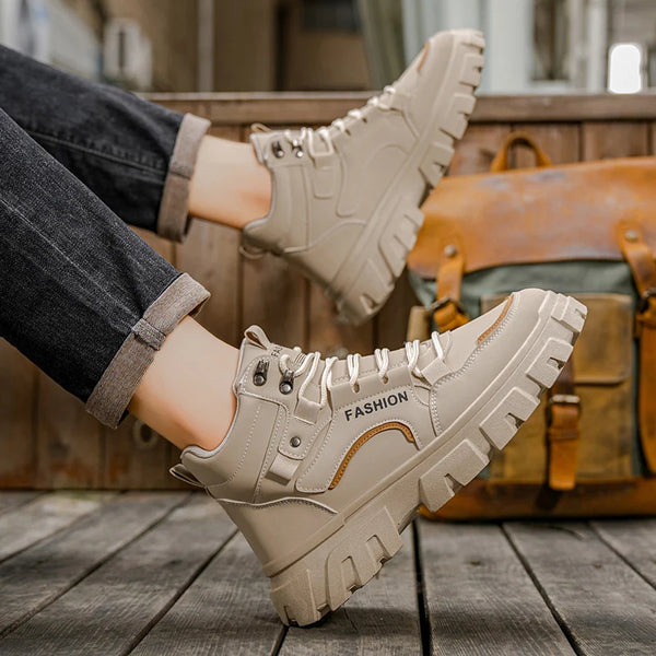 Men's boots four seasons new light soft-sole casual boots fashion outdoor Joker anti-slip comfort walking sports tooling boots