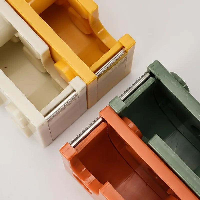 1pc Building Block Tape Holder, Cultural And Creative Tape Holder, Transparent Tape Cutter, Office Tape Box, Tape storage box