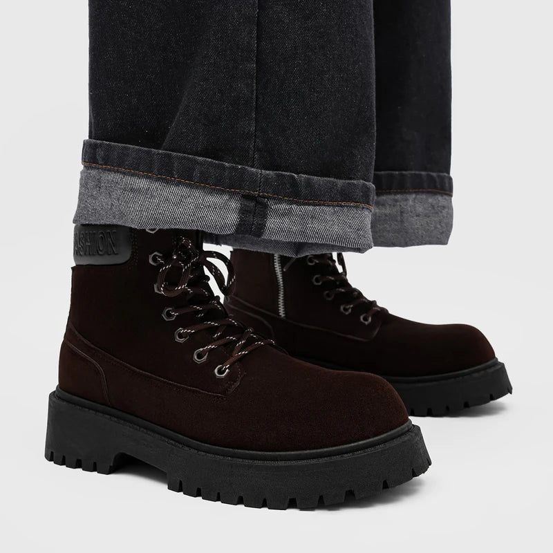 Men's high-top British retro casual boots four season thick sole non-slip comfort outdoor walking boots fashion Joker tide boots