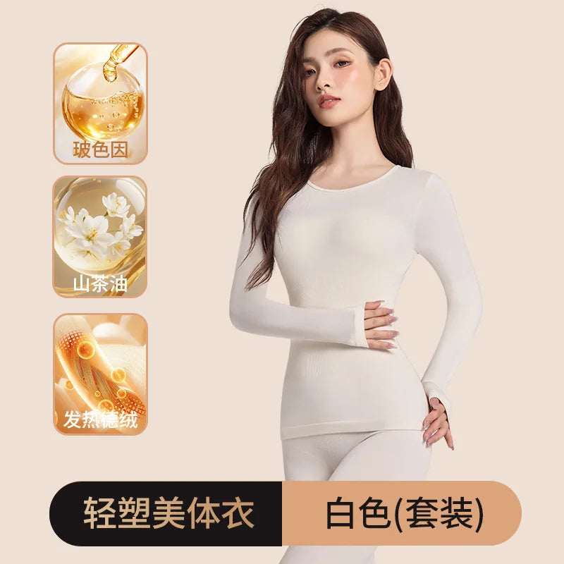 Slim Body Spring Autumn Home Clothes Long Pants Underwear Wool Hot Women's Pajamas Suits Lounge Sleepwear Set Pijama Feminino