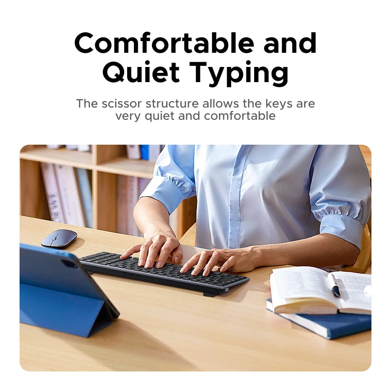 UGREEN Keyboard Wireless Bluetooth 5.0&2.4G 99 Keycaps Russian/EN For MacBook iPad PC Tablet USB C Rechargeable Keyboard