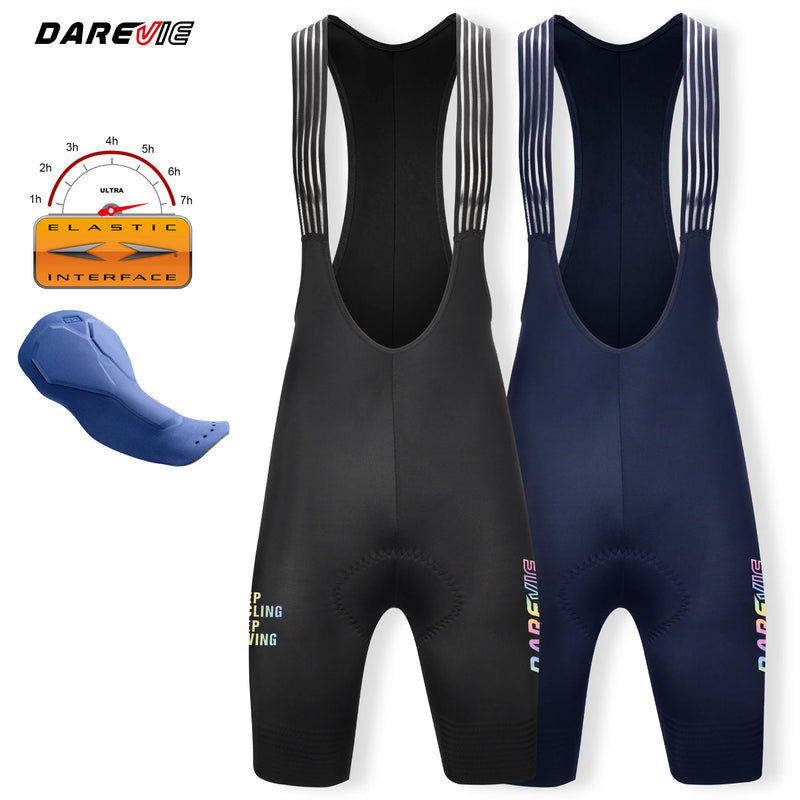 ខោខ្លីជិះកង់ DAREVIE ELASTIC-INTERFACE® Pad ខោខ្លីជិះកង់របស់ស្ត្រី លាតសន្ធឹងបាន ៤ ផ្លូវ ប្រឆាំងនឹងការរអិល សម្លៀកបំពាក់ជិះកង់របស់ស្ត្រី