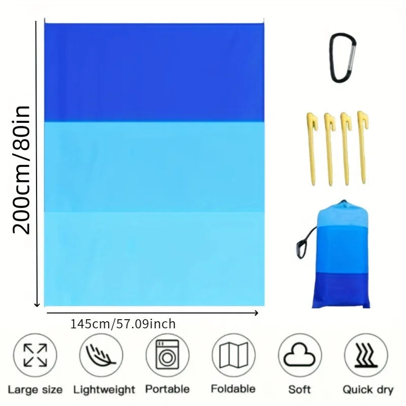 1pc Outdoor beach picnic mat with moisture-proof portable storage bag,ideal choice for beach travel and camping. 4-7 people.