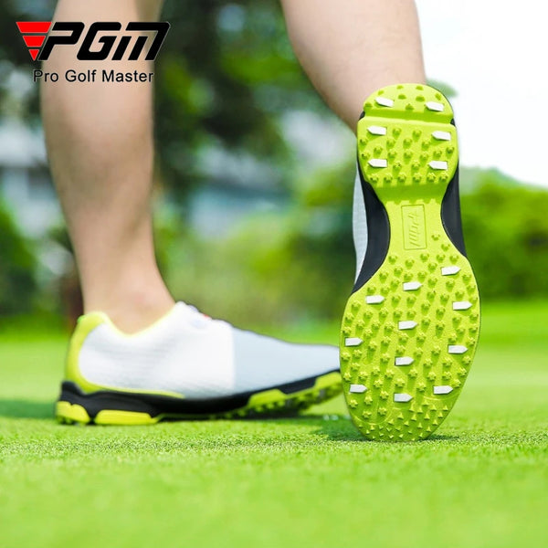 PGM Men's Golf Shoes Summer Breathable Rotating Lace Sneakers XZ095