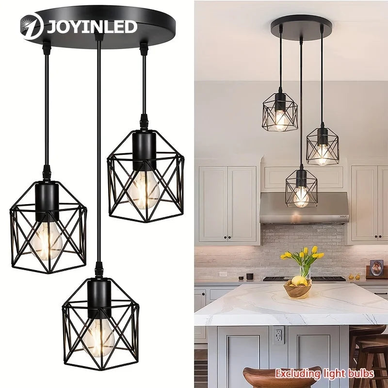Modern Industrial Pendant Light – Adjustable Metal Cage Chandelier, for Home & Office Home Decor Lamps Aesthetic