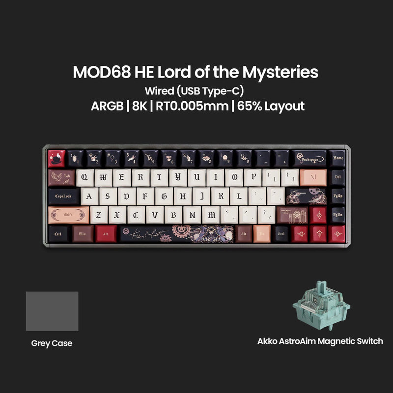 Akko MOD68 HE Keybaord Aluminum CNC 65% Magnetic Switch Rapid Trigger 0.005mm 8K ARGB Gaming Custom Mechanical Keyboard Gasket