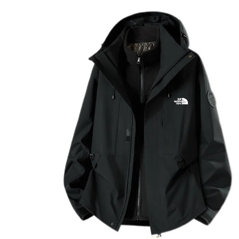 Same Style Couples Hooded Three In One Assault Suit Waterproof Windproof Keep Warm Autumn Winter Mountaineering DetachableJacket