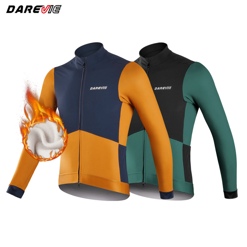 អាវយឺតជិះកង់ DAREVIE បុរស ការពារខ្យល់ PRO Level ការពារការរអិល រក្សាភាពកក់ក្តៅ សម្លៀកបំពាក់ជិះកង់លើផ្លូវ MTB សម្រាប់បុរស