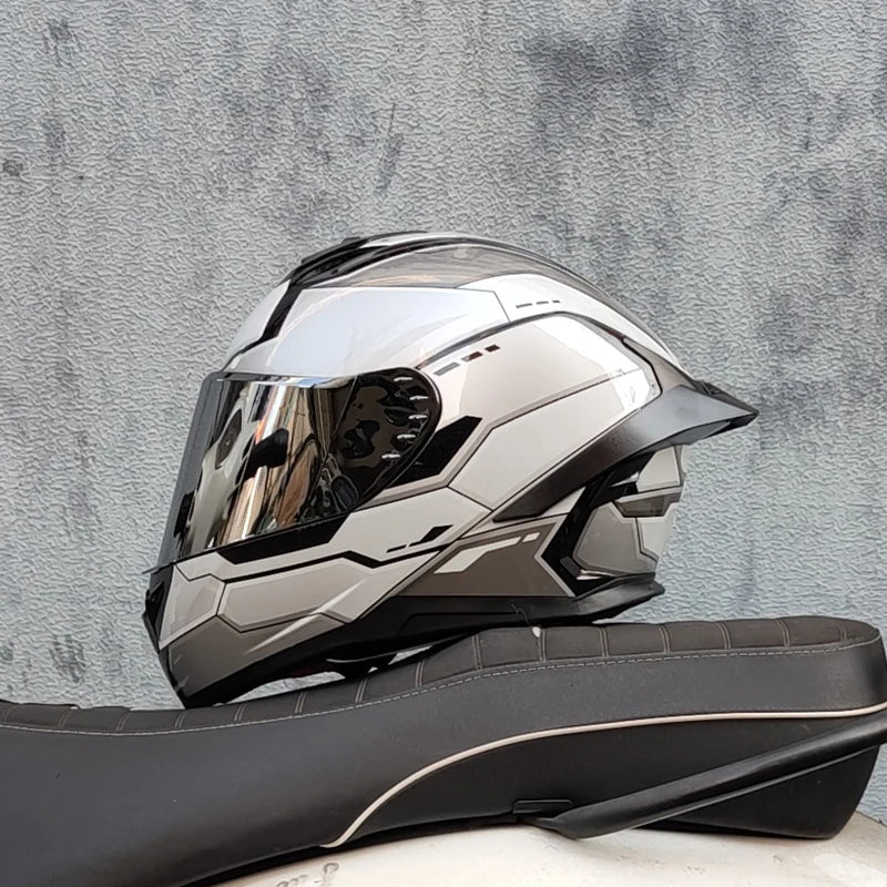 ORZ Full Face Motorcycle Helmet with Big Spoiler DOT Approved Racing Motorbike Helmet for Men Women