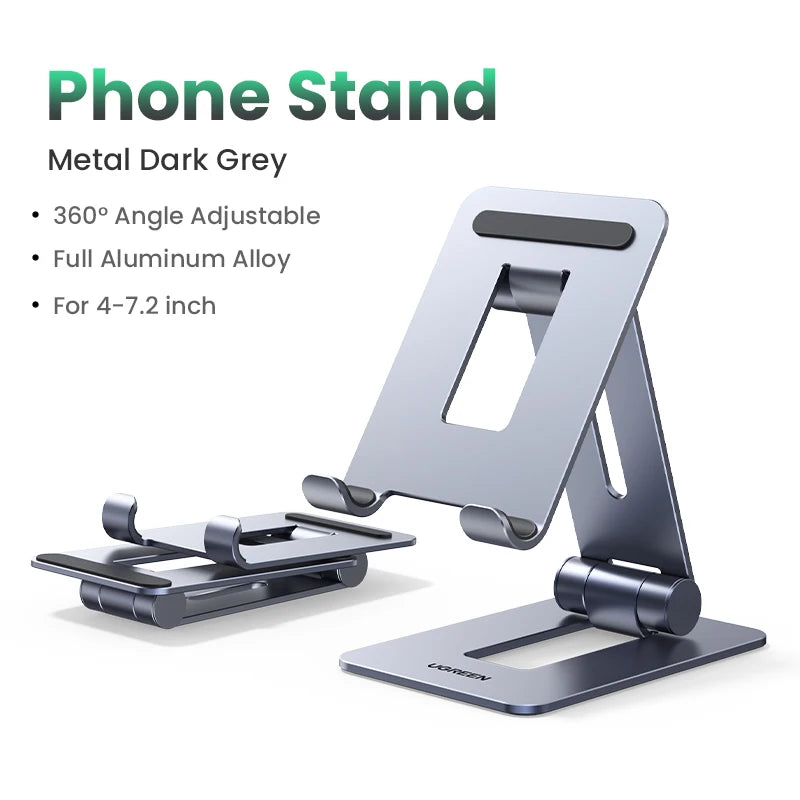 【New】UGREEN Phone Holder Stand Aluminum Mobile Phone Stand For iPhone 16 15 14 Pro Xiaomi Samsung Portable Phone Tablet Holder