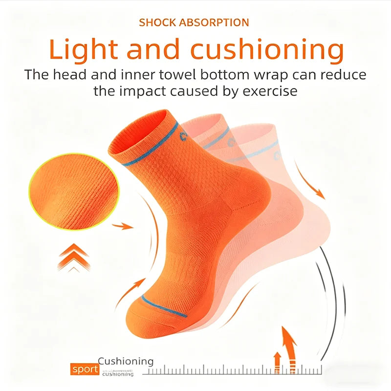 WRELS 1/2/3 Pairs Hiking Socks Cushioned Anti‑Blister Athletic Socks Men Moisture Wicking Breathable Running Compression Socks