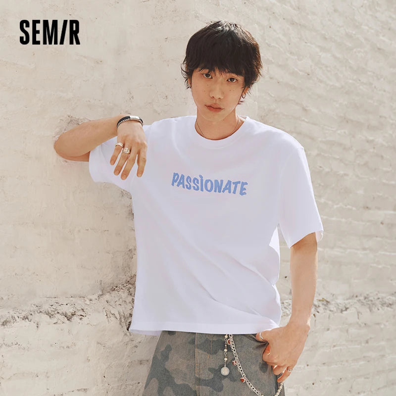 Semir Men Tshirt Moisture Wicking Quick Dry Letter Print Knit Short Sleeve 2026 Couple Fashion Casual Daily Top Wear