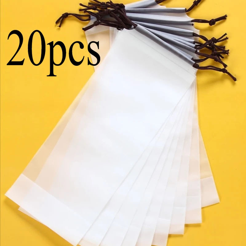 5/10/20pcsUmbrella Storage Bag with Drawstring Closure, Semi-Transparent Durable Plastic Travel Organizer , Umbrella storage bag