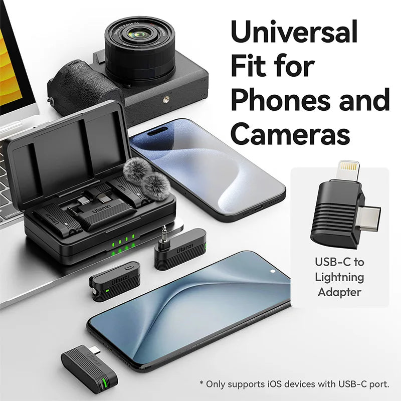 អាដាប់ទ័រ Ulanzi A100 Type-c ទៅ Lightning សម្រាប់ Iphone 12 11 10 9 8 / J12 MIC Receiver សម្រាប់ Android Iphone