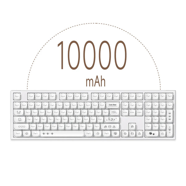 Akko 5108 V5 Mechanical Keyboard MAO Cute Bear SP Keycap 108-Key Full Size Per-Key Flex-Cut Hot Swap 8K ARGB Tri-mode Keyboard