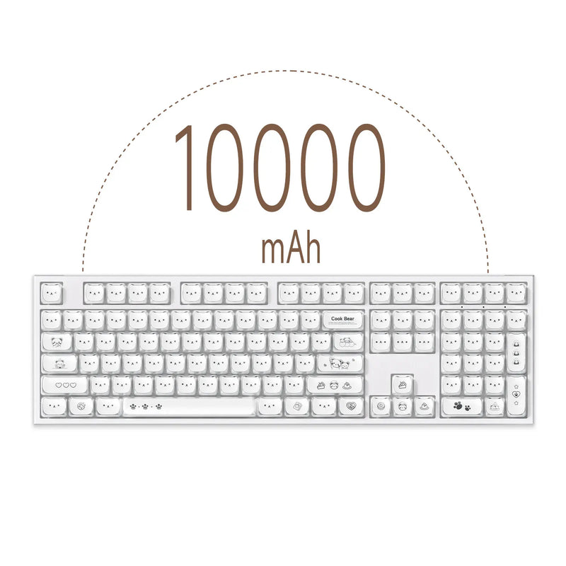 Akko 5108 V5 Mechanical Keyboard MAO Cute Bear SP Keycap 108-Key Full Size Per-Key Flex-Cut Hot Swap 8K ARGB Tri-mode Keyboard