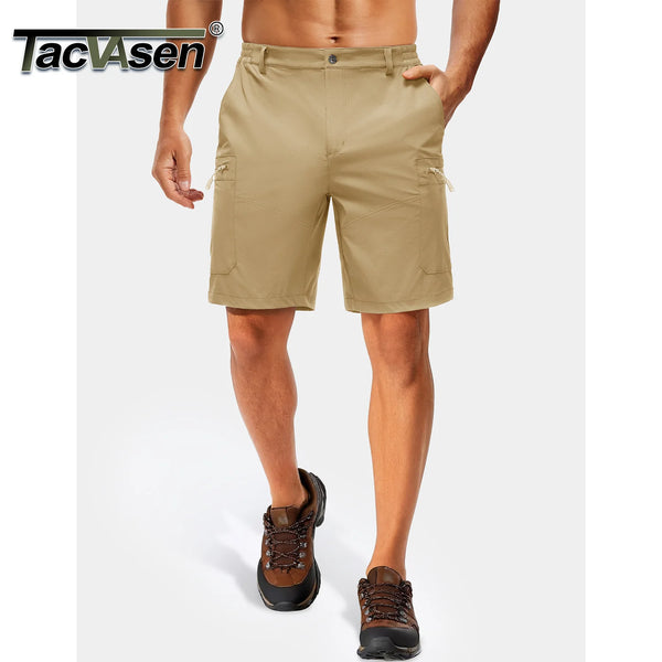TACVASEN Men's Hiking Cargo Shorts 9" Quick Dry Lightweight Water Resistant Nylon Shorts Summer Casual Golf Work with 5 Pockets