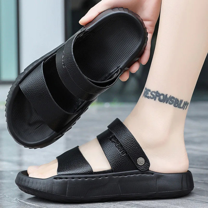 Men's thick sole simple casual sandals summer outdoor soft sole comfort beach shoes fashion dual-purpose sports walk slippers