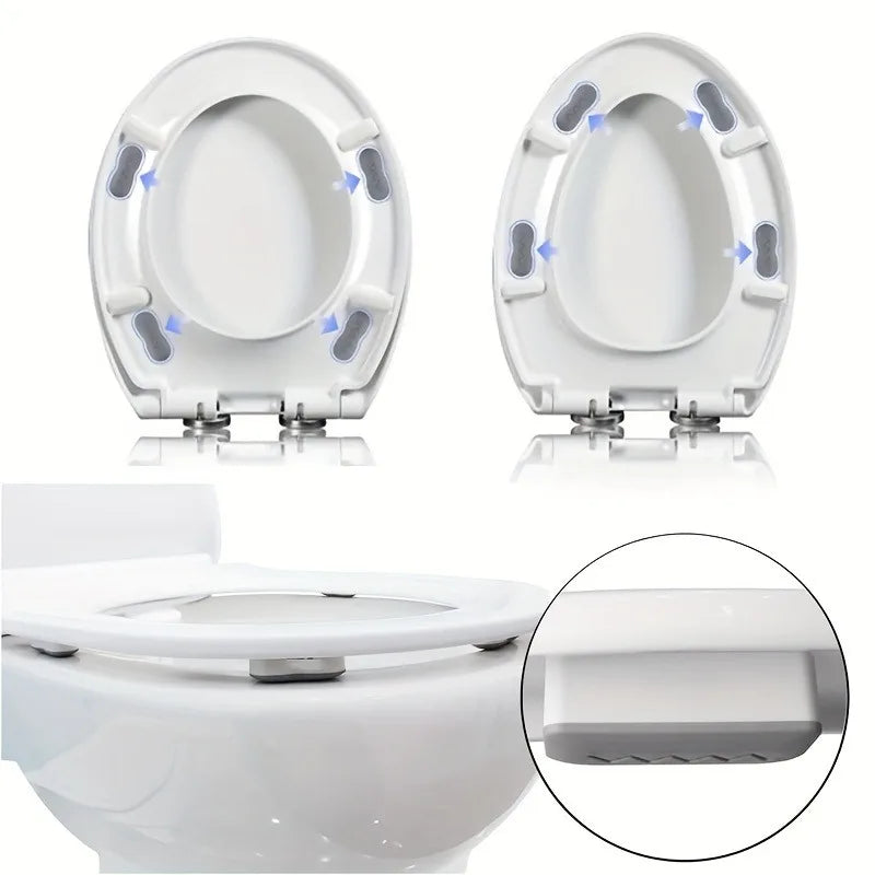 4pcs/set Toilet Seat Cushion Pads,White Push-In Toilet Seat Buffers,Self-Adhesive Replacement Bumpers Suitable for Home, Hotel.
