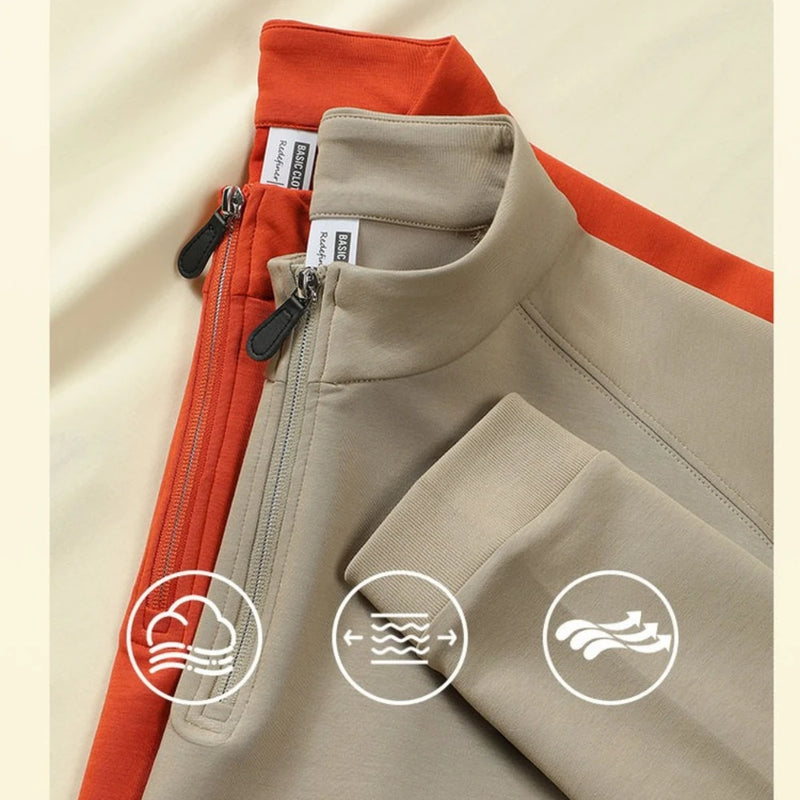 Cozy Home Days Men’s Casual Long Sleeve Stand Collar Sweatshirt | Soft, Stretchy Outdoor Adventures Urban Commute