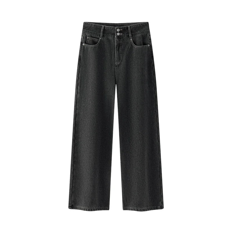 Semir Semir Jeans Women Winter Fleece Warm Straight Leg High Waist 2025 New Cool Women'S Clothing