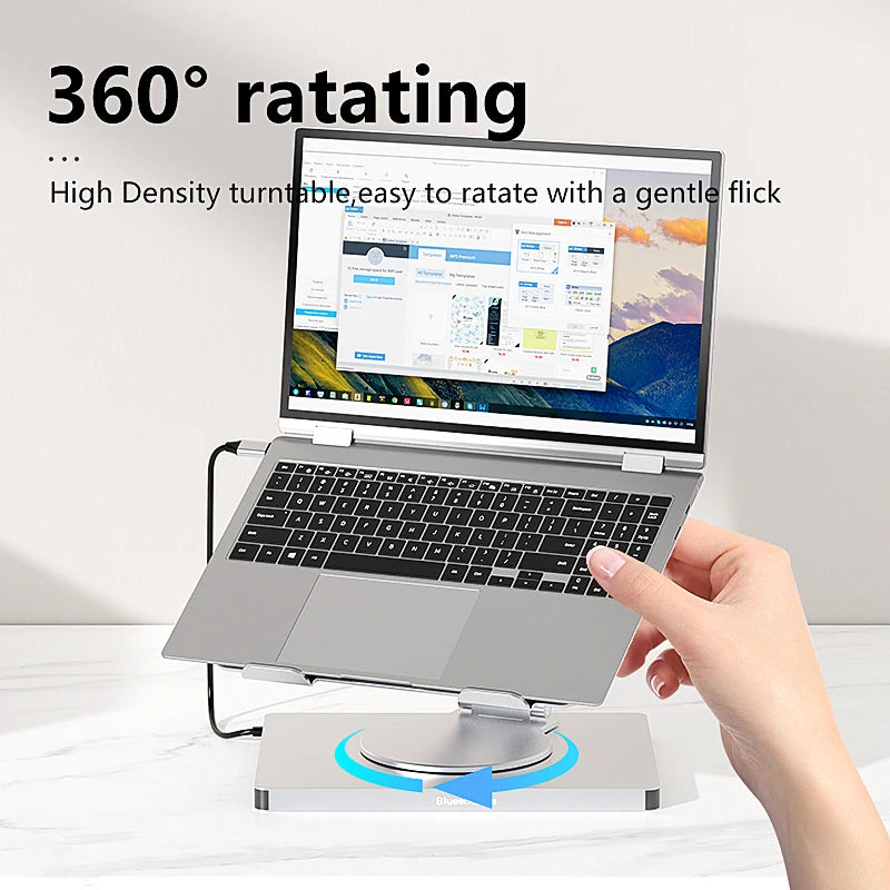 ឧបករណ៍ កាន់ iPad អាលុយមីញ៉ូម Blueendless 10 ក្នុង 1 Docking C Hub 4K 60Hz Type C Adapter USB3.0 5Gbps 100W PD Charger សម្រាប់កុំព្យូទ័រយួរដៃលើតុ
