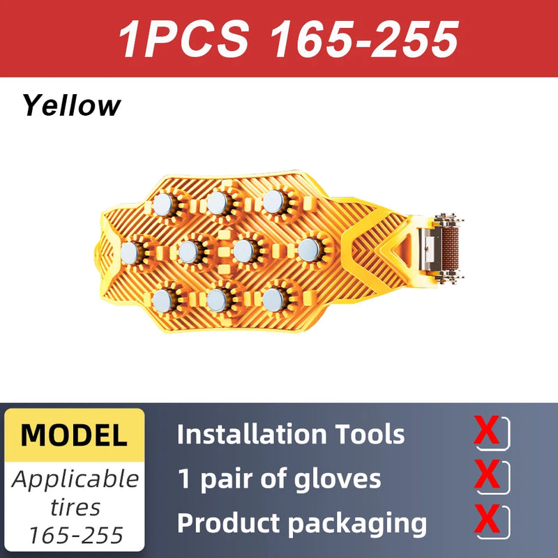 SEAMETAL Universal Car Snow Tire Chains Quick Install TPU Anti-Slip Ice Mud Studded Chains for Sedan SUV Winter Safe Driving