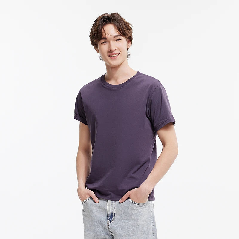 Semir T shirt Unisex Summer Cotton Cool Touch Solid Color Plus Size Couple Style Casual Comfortable Daily T shirts Tops Man