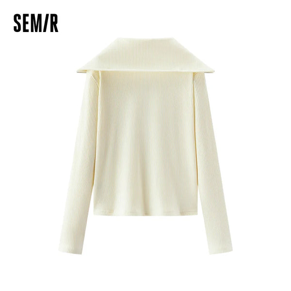 អាវធំ Semir សម្រាប់នារី ស្លីមខ្លី តិចតួចបំផុត ទាន់សម័យ ស្ទីលរដូវស្លឹកឈើជ្រុះ អាវក្រៅទម្ងន់ស្រាល ពាក់ប្រចាំថ្ងៃ 2026
