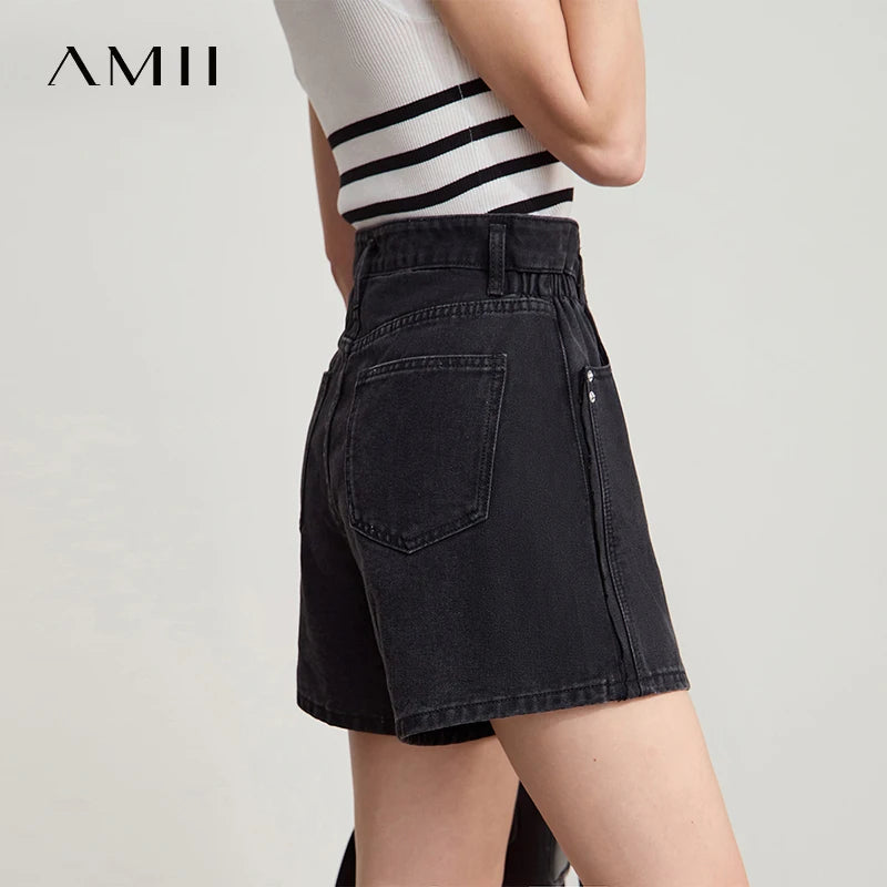 ខោខូវប៊យខ្លី AMII ធ្វើពីកប្បាសមានផាសុកភាព រលុងសម្រាប់ស្ត្រីរដូវក្តៅឆ្នាំ ២០២៥ ធម្មតាត្រង់បែបវីនថេចសម្រាប់ស្ត្រីការិយាល័យ ខោខូវប៊យទាន់សម័យ 12542245