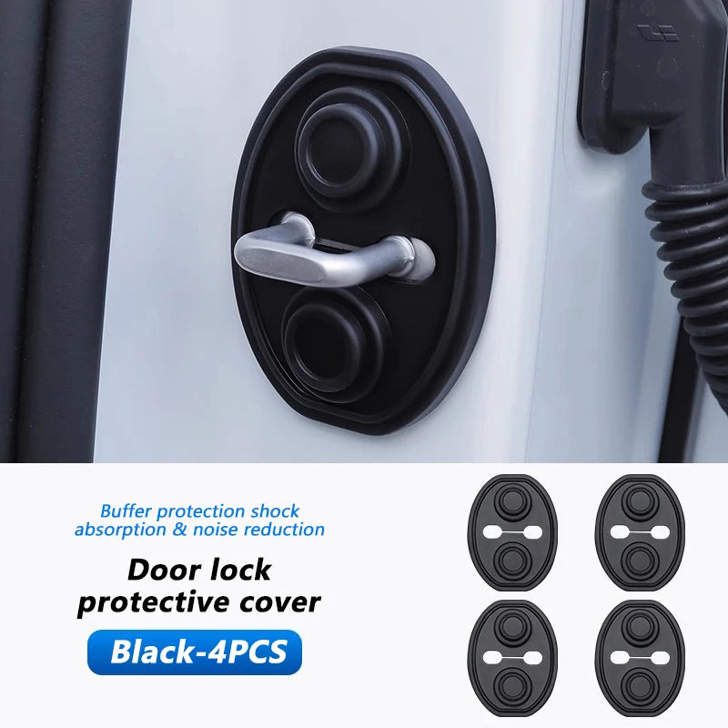 SEAMETAL 4PCS Upgrade Car Door Closing Shockproof Pad Silicone Cushion Mute Shock Absorber Protective Covers Car Accessories
