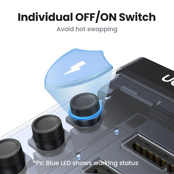 UGREEN USB HUB 7 Ports USB3.0 Splitter 5Gbps with Individual Switch Power Adapter for PC Laptop USB Ports Extender USB-C Docking