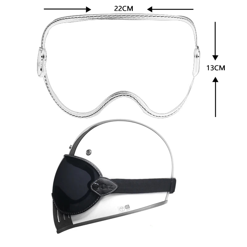 ORZ retro helmet goggles four 3/4 helmet bubble full face all season goggles motorcycle semi covered helmet lens