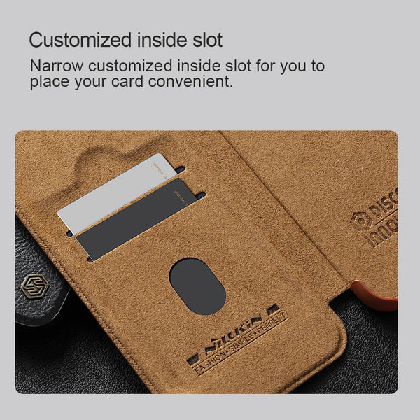 For Samsung Galaxy S24 Ultra Case NILLKIN Leather Qin Prop Leather Case Slide Camera Case For Samsung S24 Plus Flip Cover