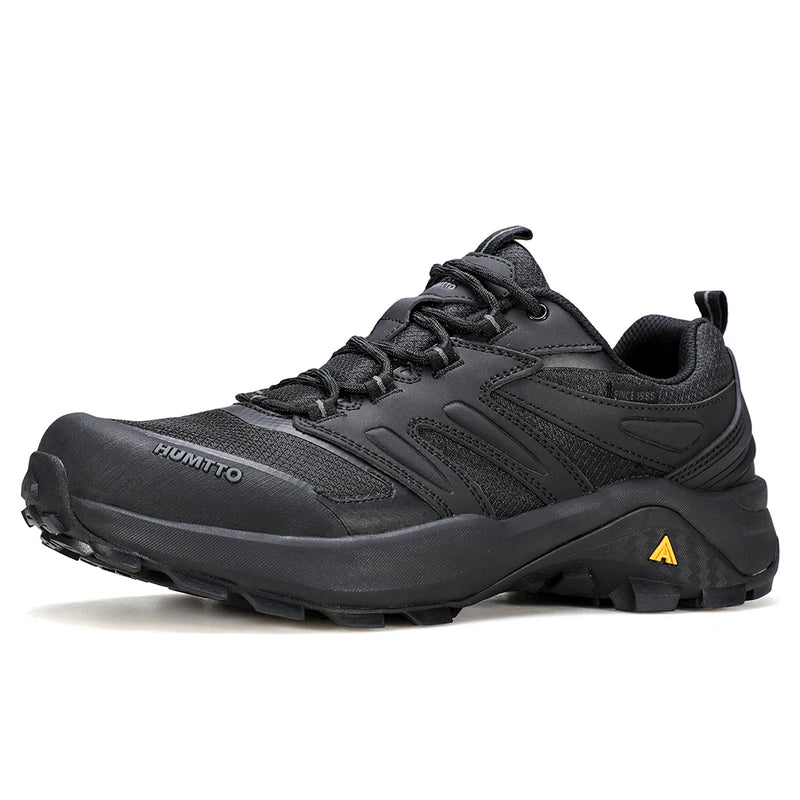 HUMTTO Outdoor Shoes for Men Anti-slip Sneakers Breathable Hiking Shoes Lightweight Black Walking Trainers Casual Trekking Boots