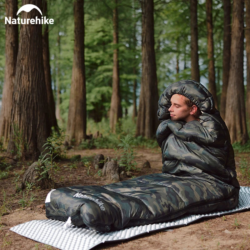 Naturehike Camouflage Sleeping Bag Ultralight Waterproof Splicable Sleeping Bag 3 Season Warm Outdoor Camping Sleeping Bag
