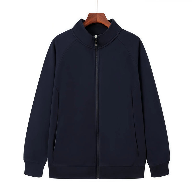 New Oxygen Cotton Super Soft Thick Stand-Up Collar Zipper Sweatshirt with Fleece Lining for Warmth in Autumn and Winter