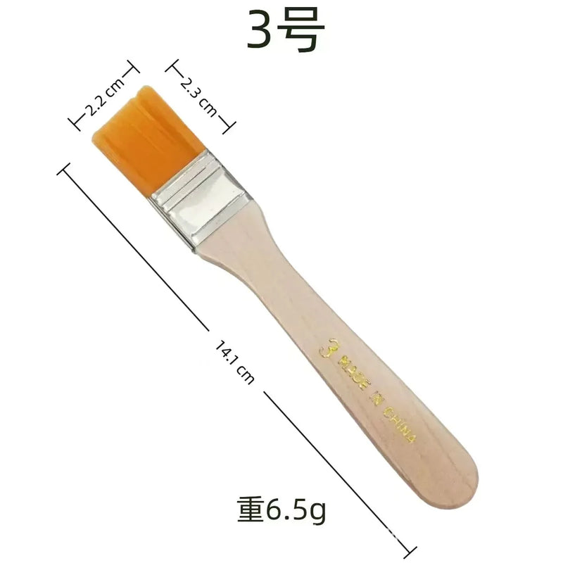 5Pcs Wooden Handle Nylon Bristle Paint Brush for Oil Painting, Dusting and Cleaning - Unrechargeable Hand Tool Set Without Batt